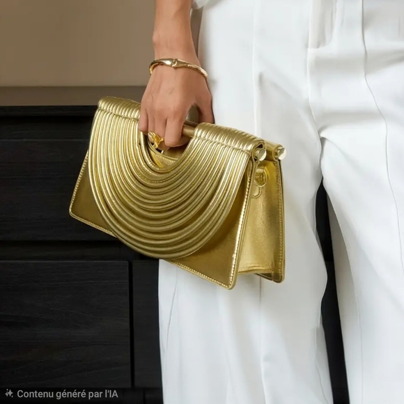 Elegant Gold Women's Clutch - Picture 2 of 3